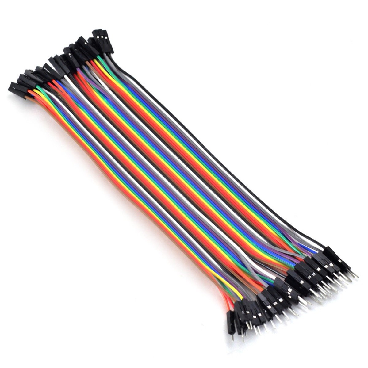 Male to Female Jumper Wires for Breadboard & Arduino (40-Pin Ribbon)