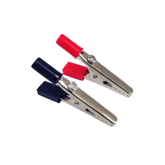 Red & Black Alligator Clip Test Lead Pair media 1